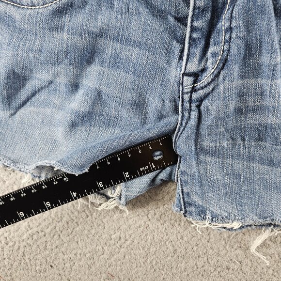 LA Idol Jean Shorts Womens 30 (29x2) Blue Jorts Cut Offs Embellished Embroidered - Picture 13 of 16
